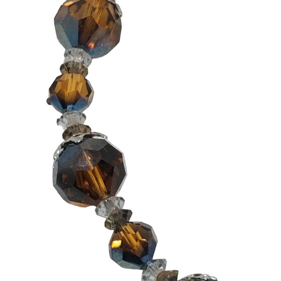 1950S AMBER COLORED AUSTRIAN CRYSTAL CHOKER NECKLACE WITH ORIGINAL TAG - Picture 6 of 7